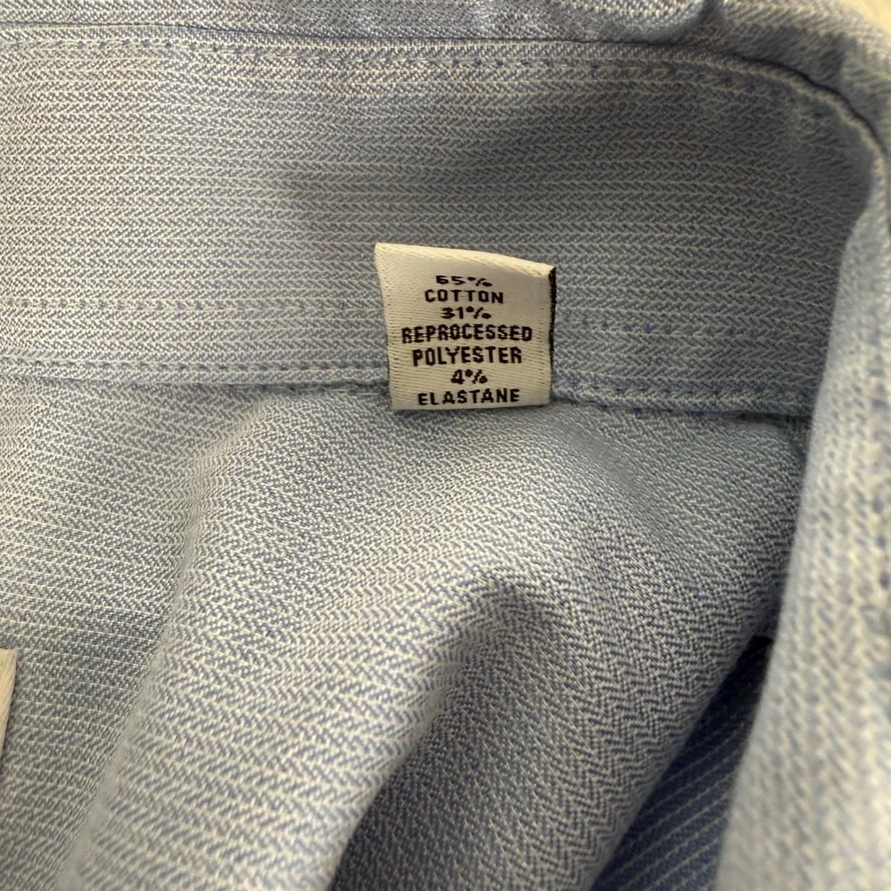 Calvin‎ Klein Mens 18-18.5 34/35 Blue Wrinkle Free Fresh Regular Fit Dress Shirt